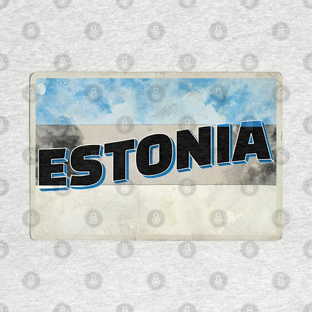 Estonia Vintage style retro souvenir by DesignerPropo